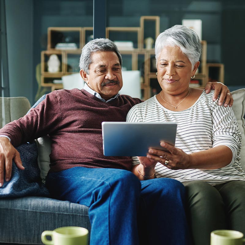 Senior Care Plus Insured Couple viewing their MyChart