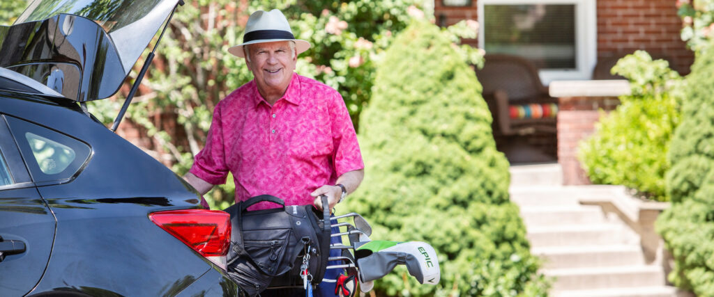 Senior care Plus Insured man golfing